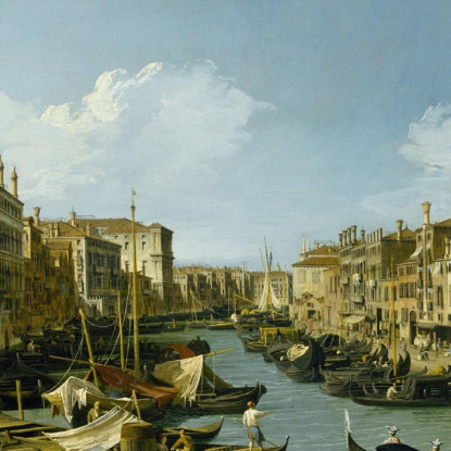 Il Canal Grande Vicino Al Ponte Di Rialto Venezia Canaletto cnl48 quadro stampato su tela