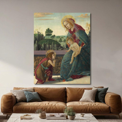 Madonna Col Bambino E San Giovanni Battista Sandro Botticelli sbt20 quadro stampato su tela