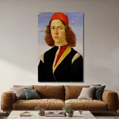Ritratto Di Un Giovane Uomo Sandro Botticelli sbt27 quadro stampato su tela