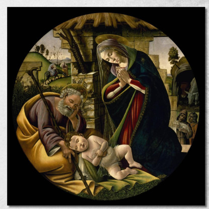 L'Adorazione Del Cristo Bambino Sandro Botticelli sbt34 quadro stampato su tela