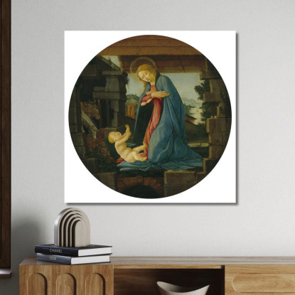 La Vergine Che Adora Il Bambino Sandro Botticelli sbt41 quadro stampato su tela