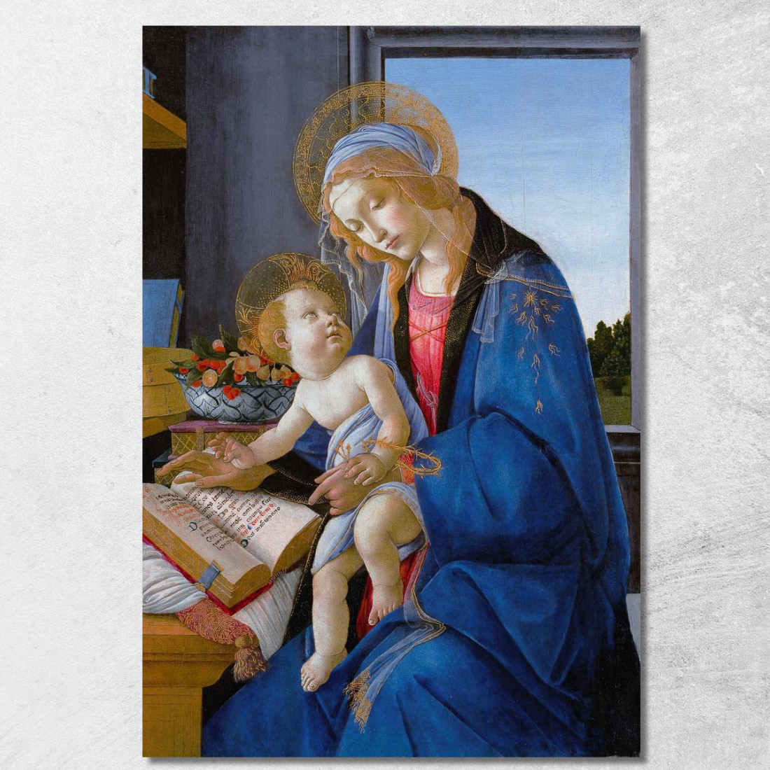 La Vergine Col Bambino La Madonna Del Libro Sandro Botticelli sbt42 quadro stampato su tela La Vergine Col Bambino La Madonna Del Libro Sandro Botticelli sbt42 quadro stampato su tela