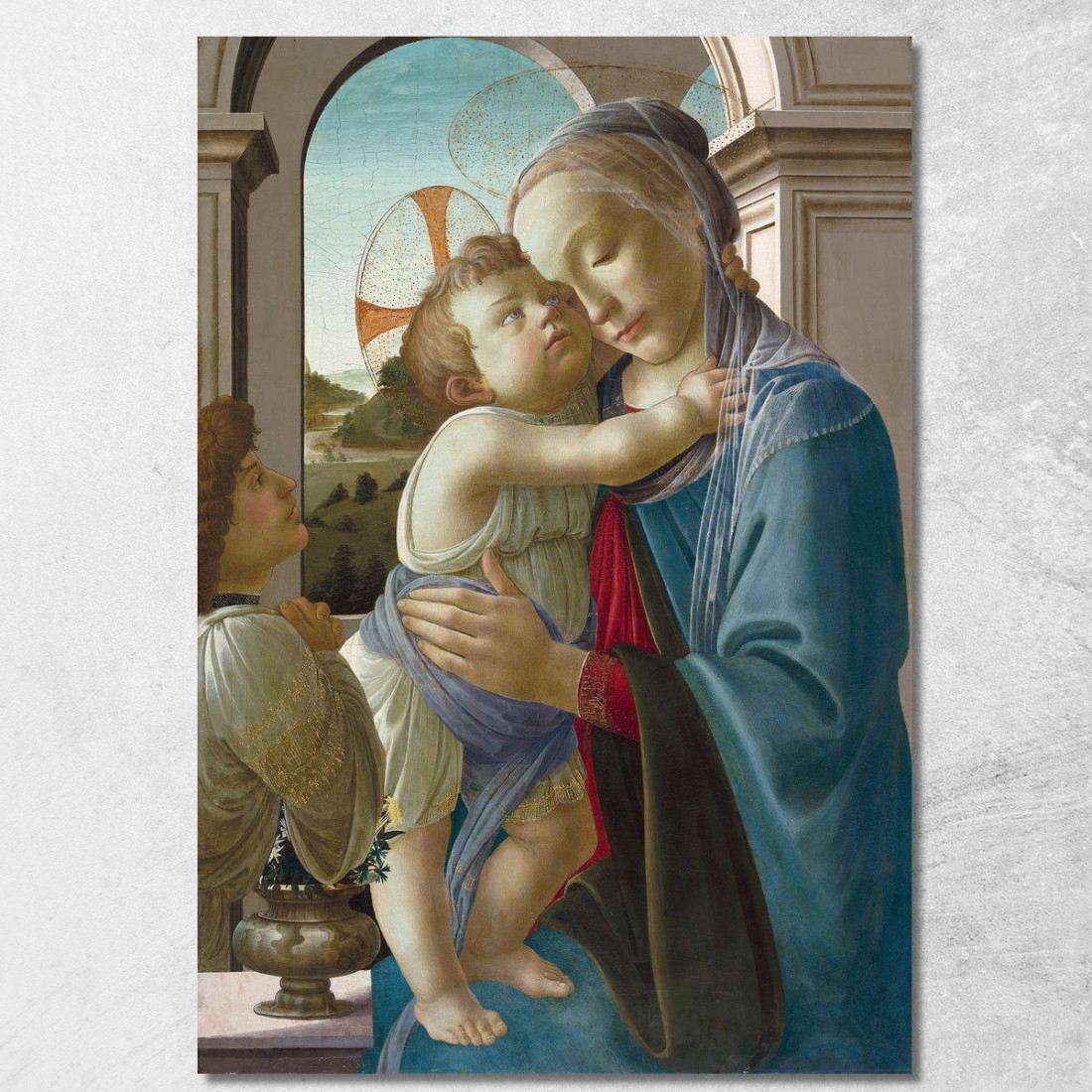 Madonna Col Bambino E Un Angelo Sandro Botticelli sbt44 quadro stampato su tela Madonna Col Bambino E Un Angelo Sandro Botticelli sbt44 quadro stampato su tela
