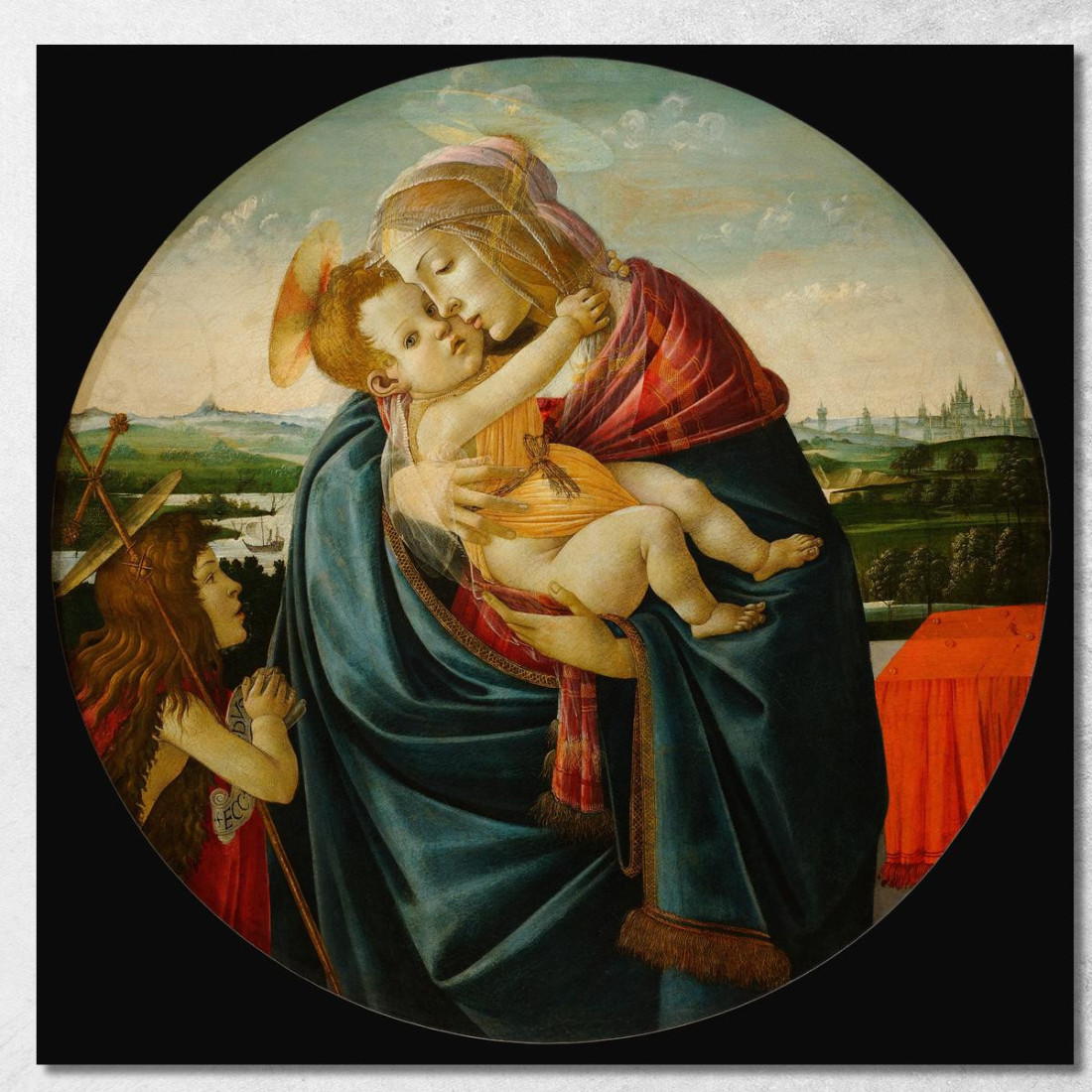 Vergine Col Bambino E San Giovanni Battista Sandro Botticelli sbt45 quadro stampato su tela Vergine Col Bambino E San Giovanni Battista Sandro Botticelli sbt45 quadro stampato su tela