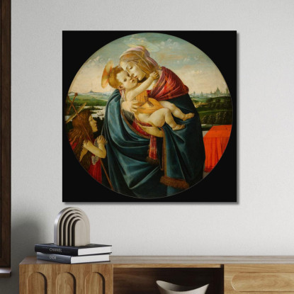 Vergine Col Bambino E San Giovanni Battista Sandro Botticelli sbt45 quadro stampato su tela