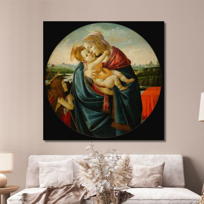 Vergine Col Bambino E San Giovanni Battista Sandro Botticelli sbt45 quadro stampato su tela