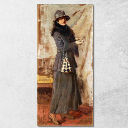 La Signora Altea Landi Nel Giolis Atelier Vittorio Matteo Corcos vmc1 quadro stampato su tela