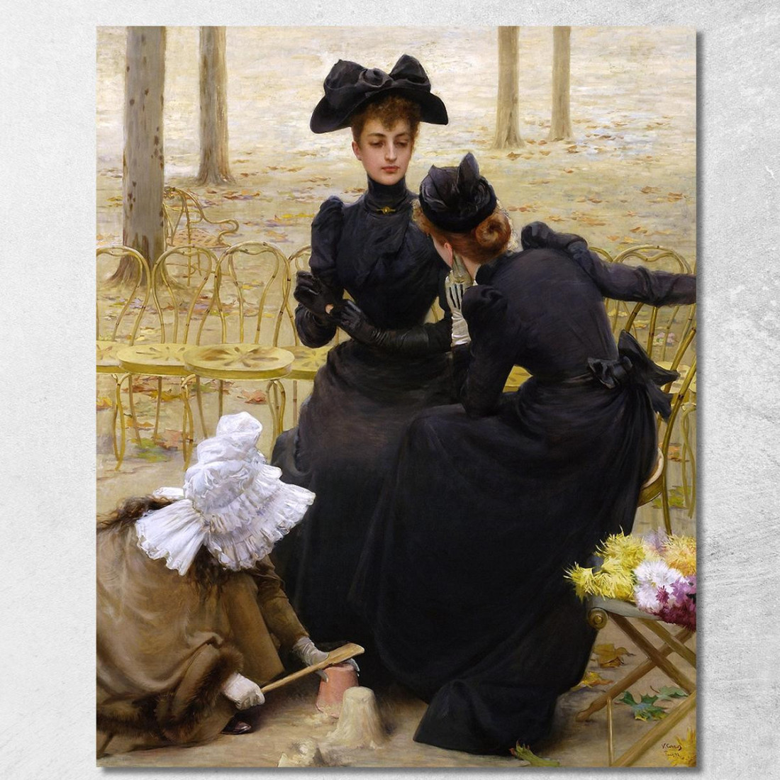 Conversazione Nel Giardino Del Lussemburgo Vittorio Matteo Corcos vmc8 quadro stampato su tela