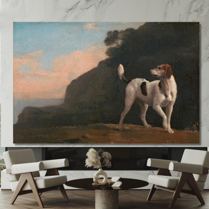 Foxhound George Stubbs gst16 quadro stampato su tela