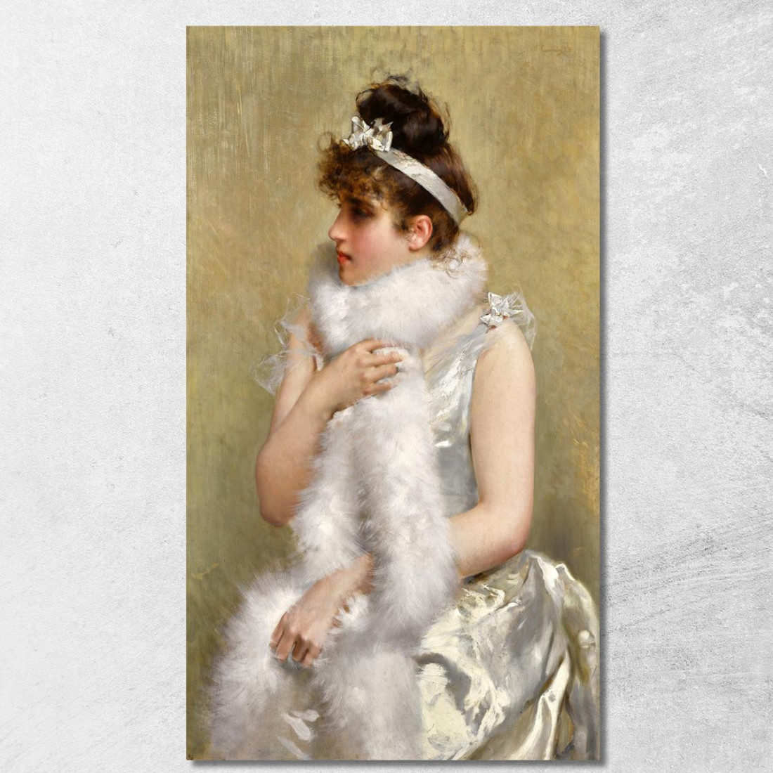 Ragazza In Bianco Vittorio Matteo Corcos vmc14 quadro stampato su tela