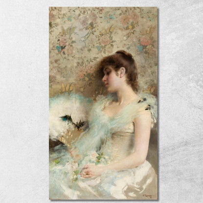 Ragazza Con Colibrì Vittorio Matteo Corcos vmc15 quadro stampato su tela