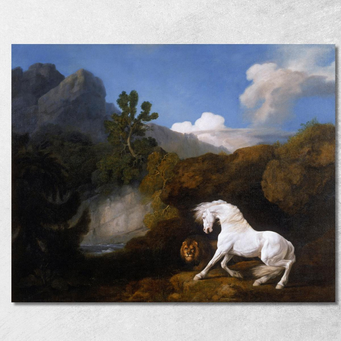 Cavallo Spaventato Da Un Leone George Stubbs gst22 quadro stampato su tela Cavallo Spaventato Da Un Leone George Stubbs gst22 quadro stampato su tela