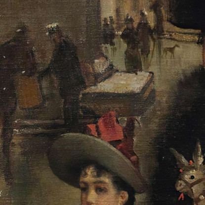 Piazza Santa Trinità Florence Vittorio Matteo Corcos vmc20 quadro stampato su tela