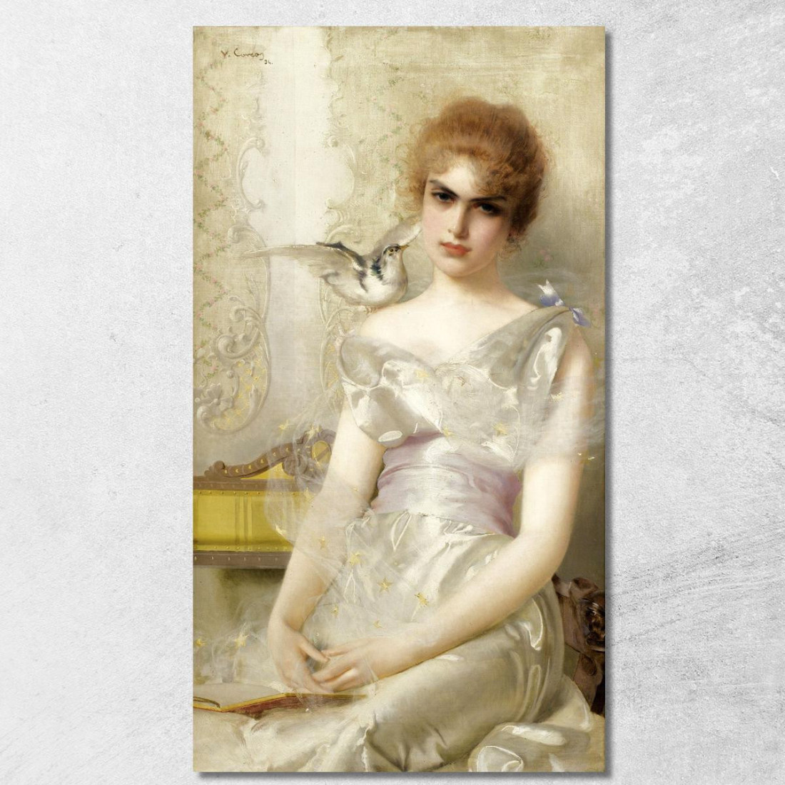 Ritratto Di Giovane Donna Vittorio Matteo Corcos vmc21 quadro stampato su tela Ritratto Di Giovane Donna Vittorio Matteo Corcos vmc21 quadro stampato su tela