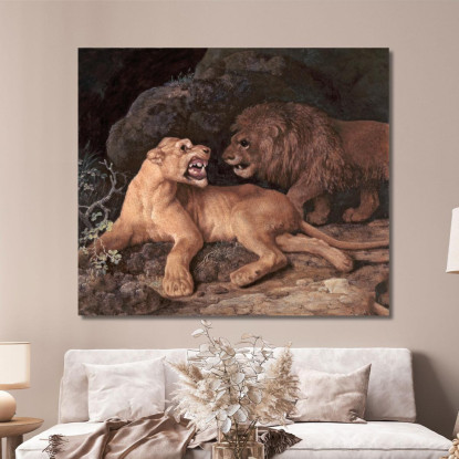 Leone E Leonessa George Stubbs gst26 quadro stampato su tela
