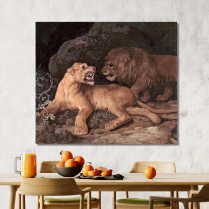 Leone E Leonessa George Stubbs gst26 quadro stampato su tela