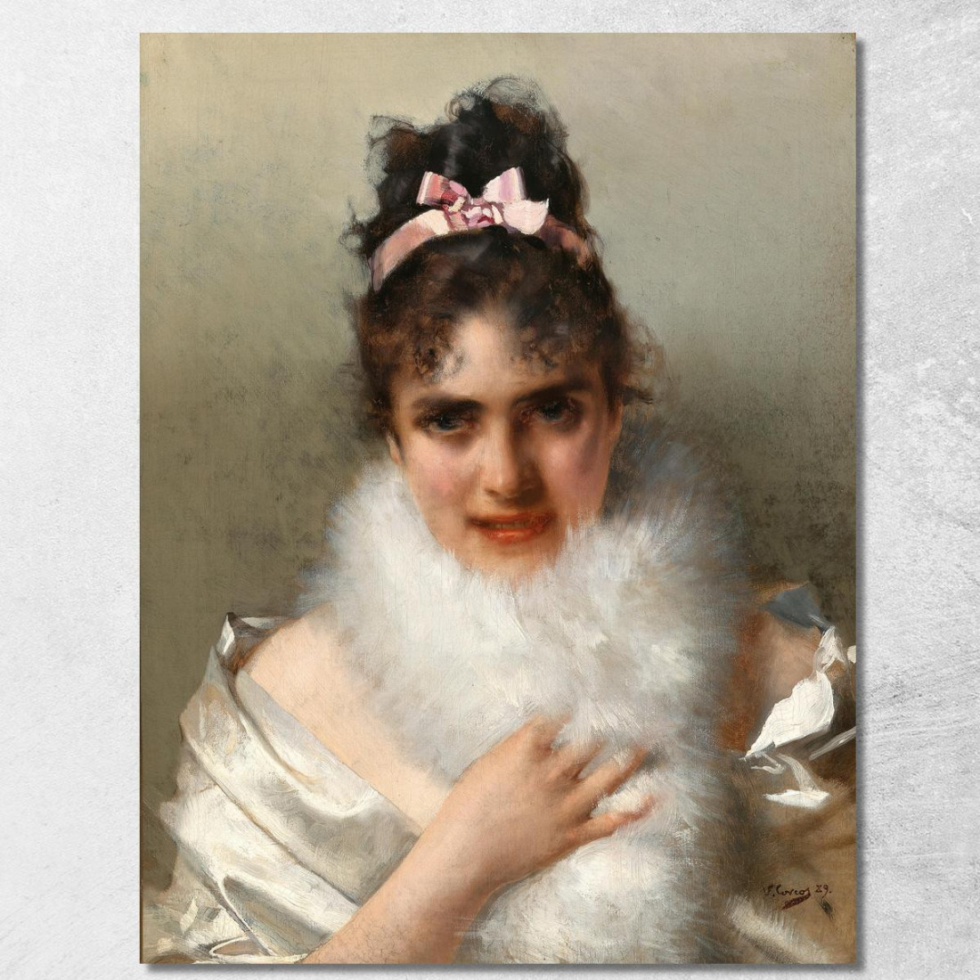 Ritratto Di Giovane Donna Vittorio Matteo Corcos vmc23 quadro stampato su tela Ritratto Di Giovane Donna Vittorio Matteo Corcos vmc23 quadro stampato su tela