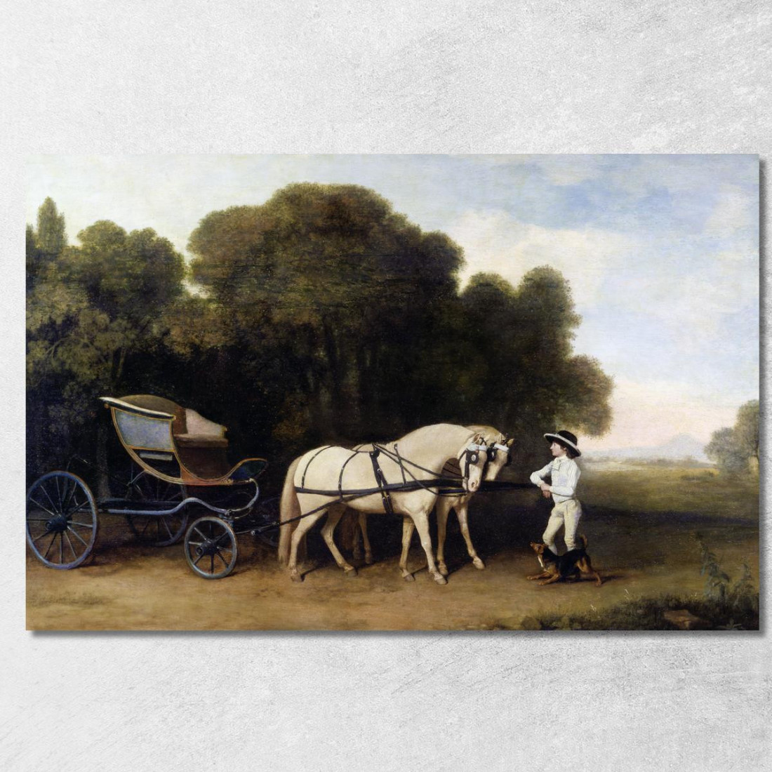 Fetonte Con Una Coppia Di Pony Color Crema E Uno Stalliere George Stubbs gst33 quadro stampato su tela Fetonte Con Una Coppia Di Pony Color Crema E Uno Stalliere George Stubbs gst33 quadro stampato su tela