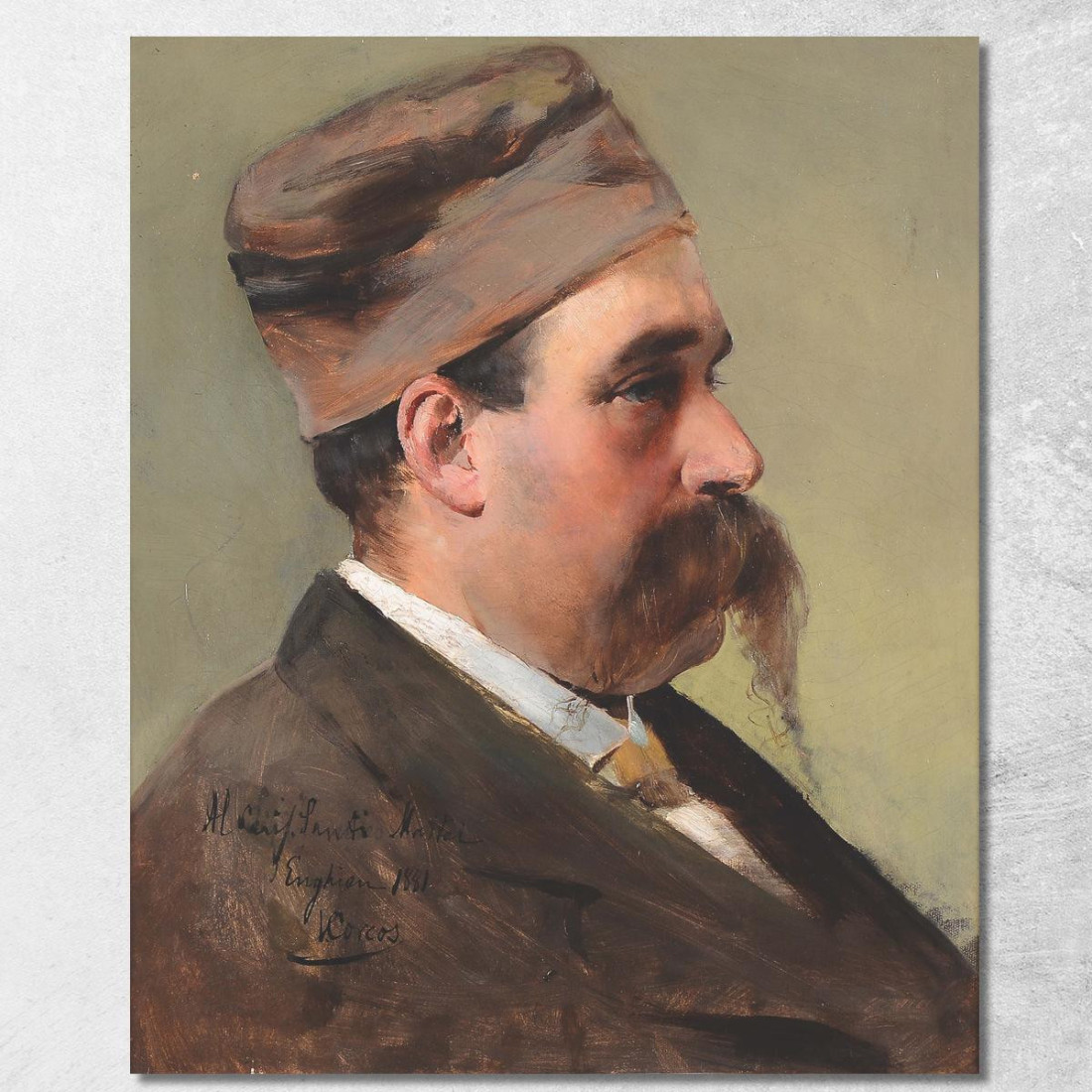 Profilo Maschile Con Cappello Vittorio Matteo Corcos vmc30 quadro stampato su tela Profilo Maschile Con Cappello Vittorio Matteo Corcos vmc30 quadro stampato su tela