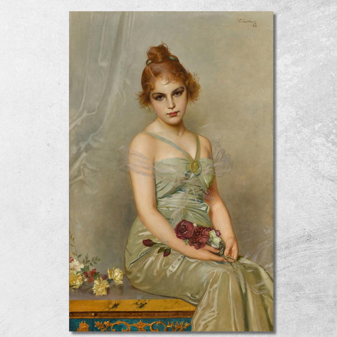 Il Mazzo Vittorio Matteo Corcos vmc33 quadro stampato su tela Il Mazzo Vittorio Matteo Corcos vmc33 quadro stampato su tela
