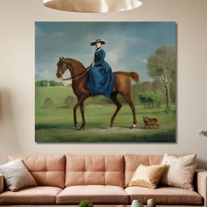 La Contessa Di Coningsby Nel Costume Di Charlton Hunt 1760 George Stubbs gst39 quadro stampato su tela