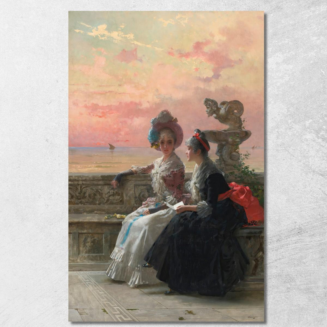 Un Segreto Condiviso Vittorio Matteo Corcos vmc36 quadro stampato su tela Un Segreto Condiviso Vittorio Matteo Corcos vmc36 quadro stampato su tela