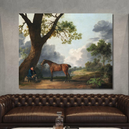 Il Cacciatore Del Terzo Duca Di Dorset Con Uno Sposo E Un Cane 1768 George Stubbs gst44 quadro stampato su tela