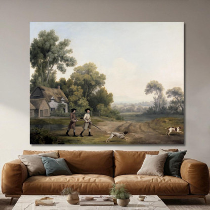 Due Gentiluomini Che Vanno A Caccia 1768 George Stubbs gst47 quadro stampato su tela