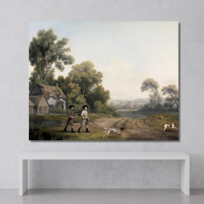 Due Gentiluomini Che Vanno A Caccia 1768 George Stubbs gst47 quadro stampato su tela