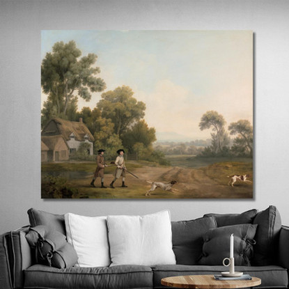 Due Gentiluomini Che Vanno A Sparare George Stubbs gst49 quadro stampato su tela