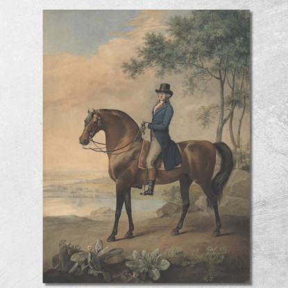 Warren Hastings Sul Suo Cavallo Arabo George Stubbs gst53 quadro stampato su tela