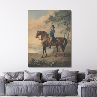 Warren Hastings Sul Suo Cavallo Arabo George Stubbs gst53 quadro stampato su tela