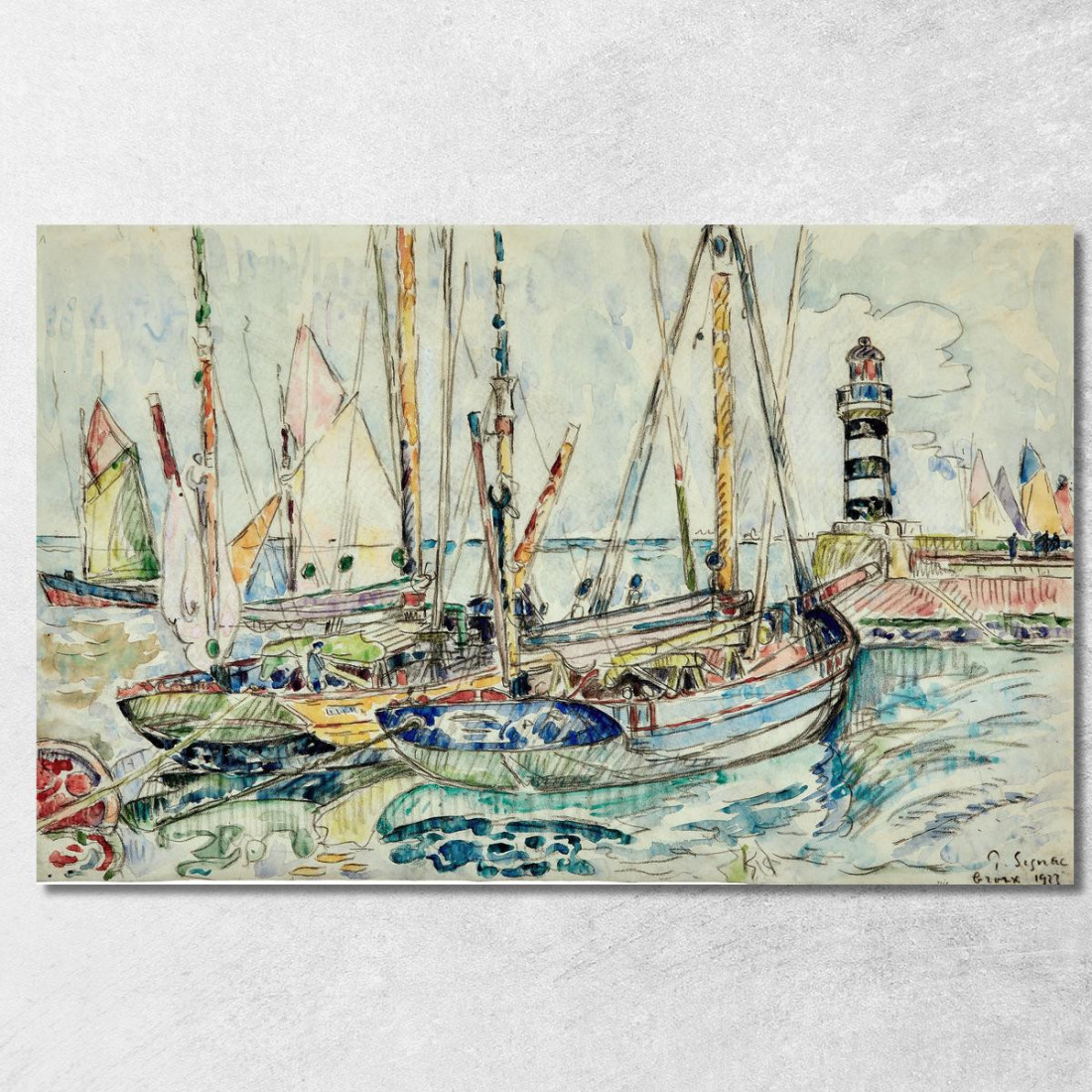Barche Al Porto Dell'Isola Di Groix Paul Signac psn11 quadro stampato su tela Barche Al Porto Dell'Isola Di Groix Paul Signac psn11 quadro stampato su tela