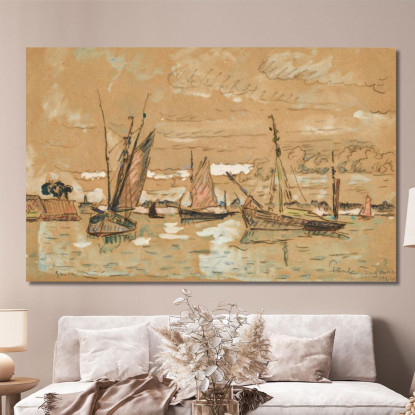 Barche A Honfleur Paul Signac psn12 quadro stampato su tela