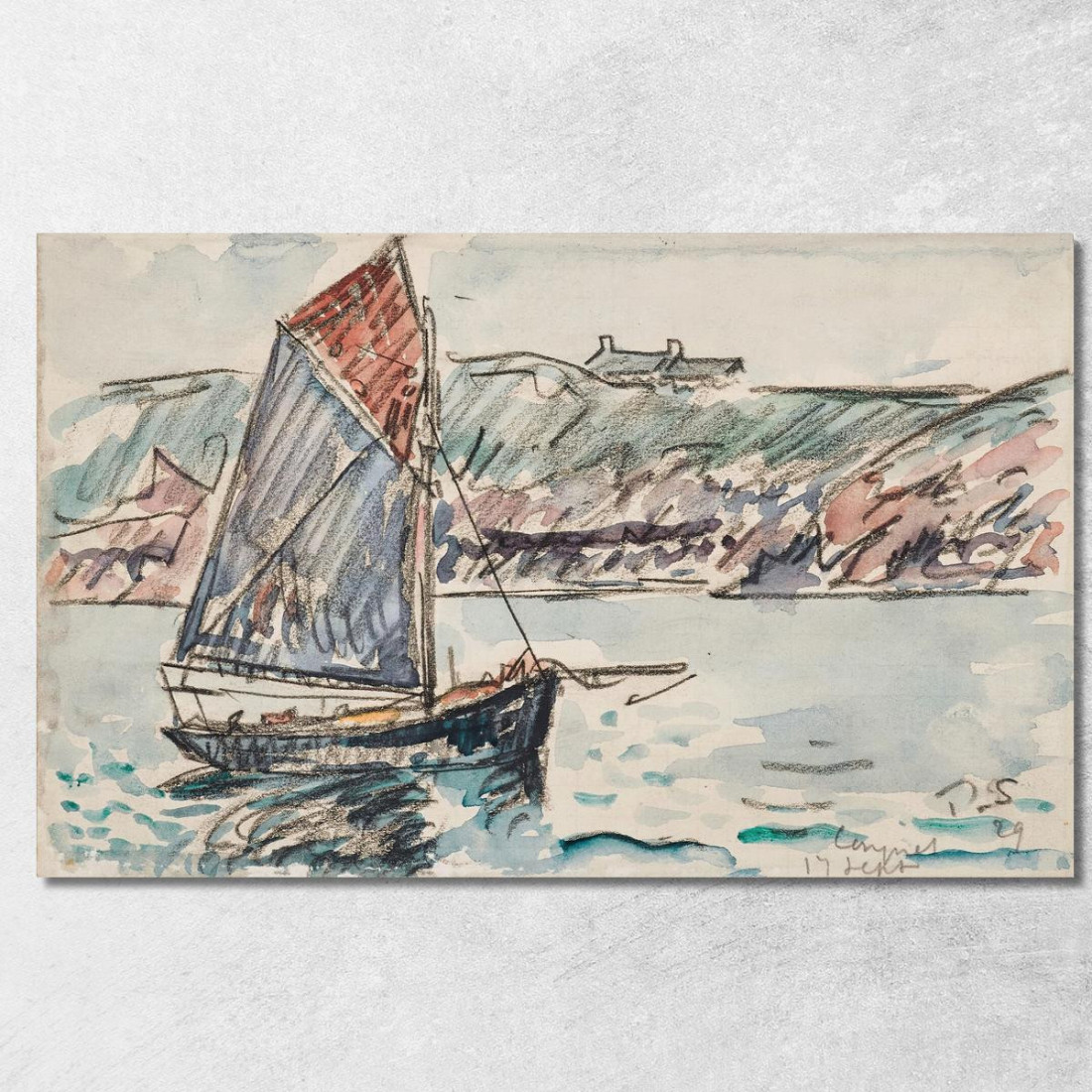 Barca A Vela Conquet Paul Signac psn27 quadro stampato su tela Barca A Vela Conquet Paul Signac psn27 quadro stampato su tela