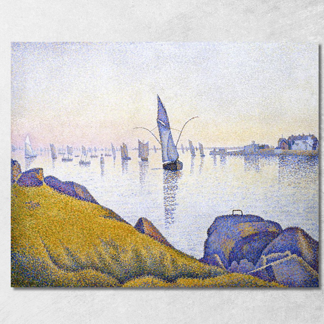 Serata Calma Concarneau Opus 220 Allegro Maestoso Paul Signac psn29 quadro stampato su tela Serata Calma Concarneau Opus 220 Allegro Maestoso Paul Signac psn29 quadro stampato su tela