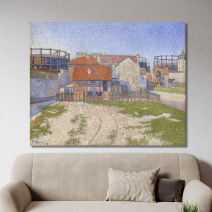 Gasometri A Clichy Paul Signac psn32 quadro stampato su tela