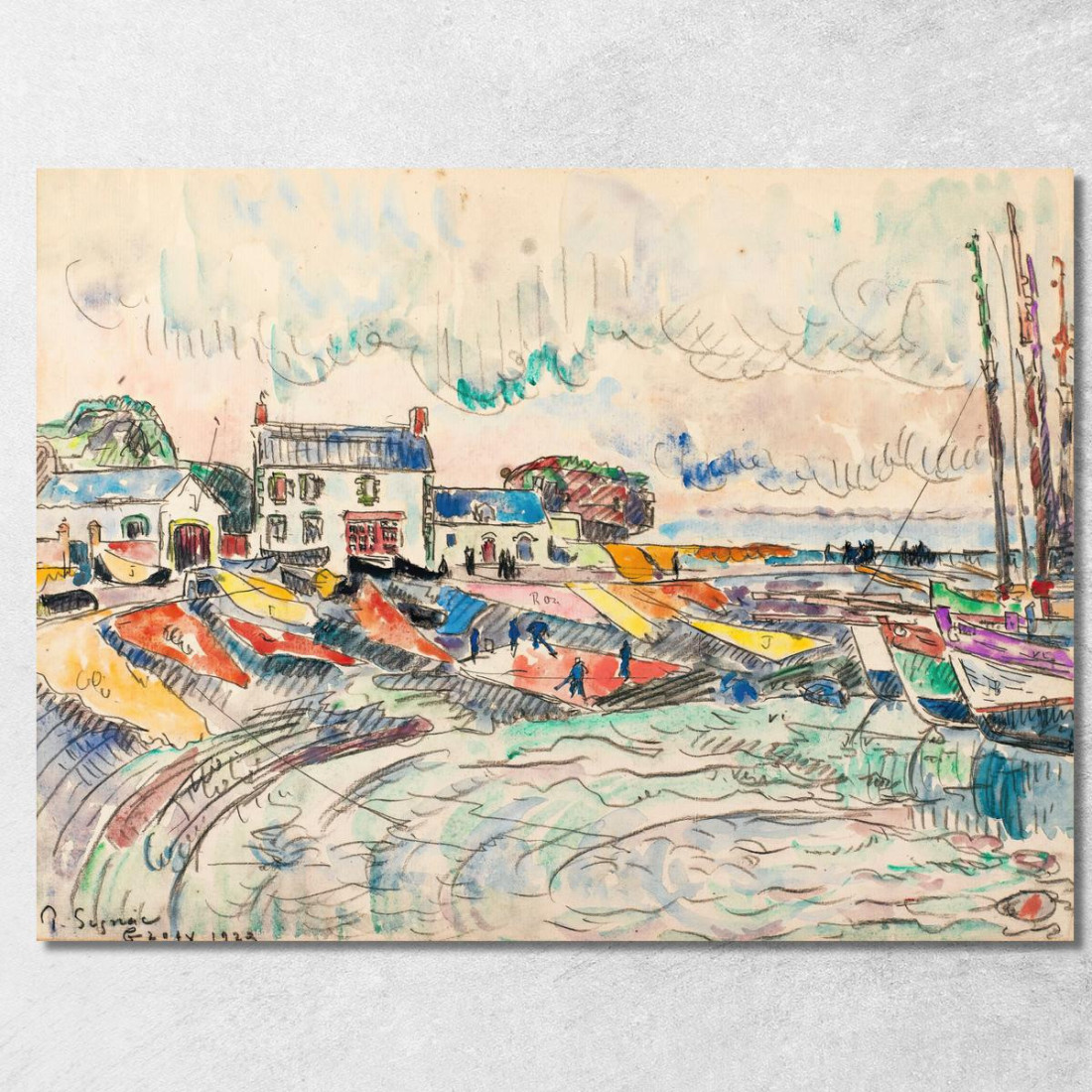 Groix Che Pulisce Le Vele Paul Signac psn34 quadro stampato su tela Groix Che Pulisce Le Vele Paul Signac psn34 quadro stampato su tela