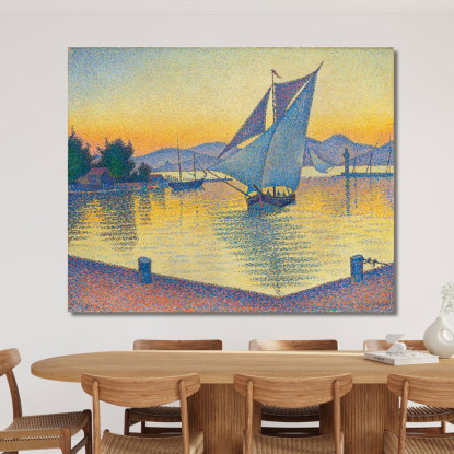 Il Porto Al Tramonto Opus 236 Saint-Tropez Paul Signac psn48 quadro stampato su tela