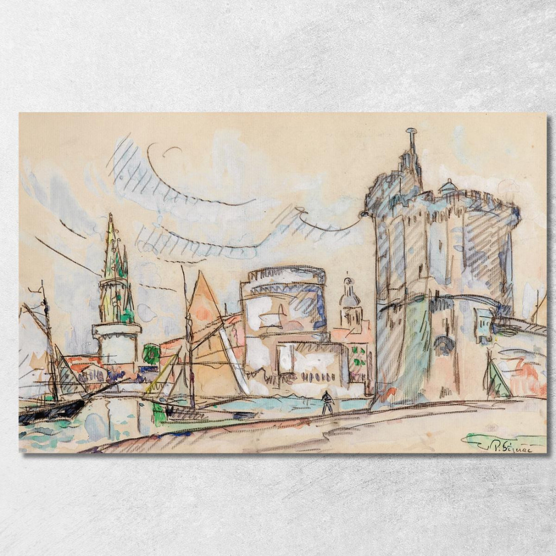 Il Porto Di La Rochelle Paul Signac psn49 quadro stampato su tela Il Porto Di La Rochelle Paul Signac psn49 quadro stampato su tela