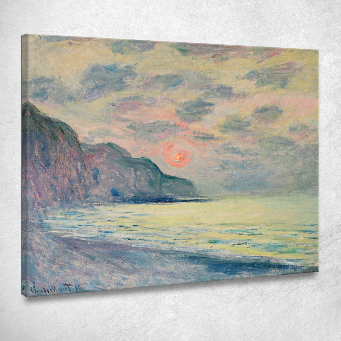 Sole Che Tramonta Tempo Nebbioso Pourville Claude Monet mnt306 quadro stampato su tela Sole Che Tramonta Tempo Nebbioso Pourville Claude Monet mnt306 quadro stampato su tela
