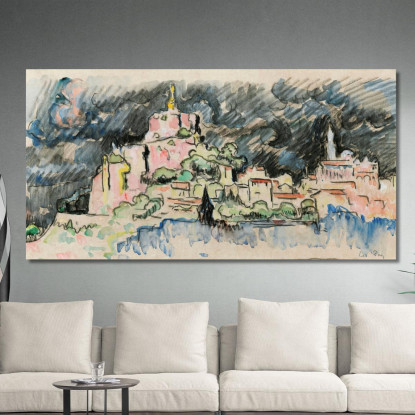 Cielo Tempestoso Di Le Puy-En-Velay Paul Signac psn51 quadro stampato su tela