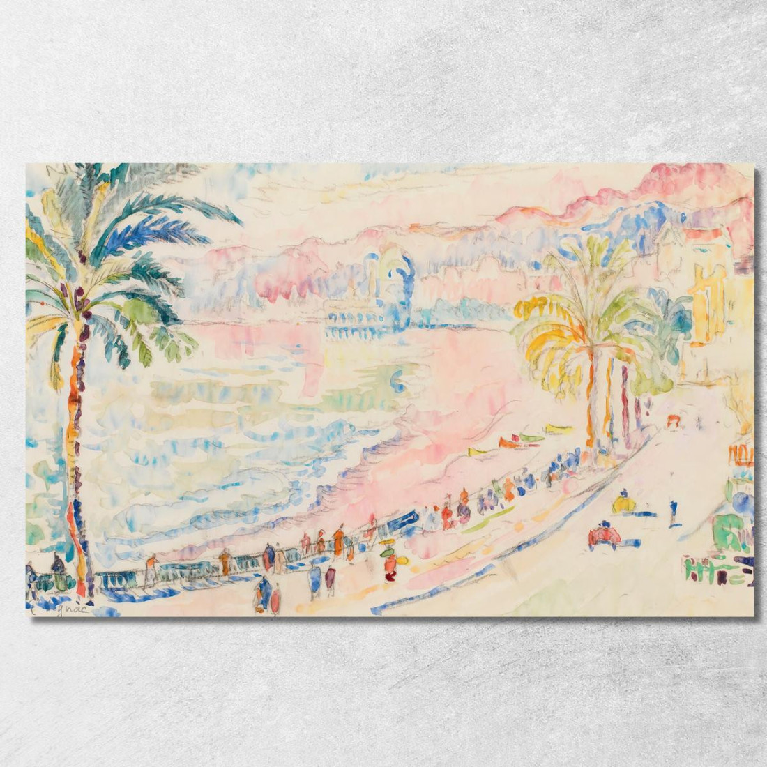 Bella La Promenade Des Anglais Paul Signac psn66 quadro stampato su tela Bella La Promenade Des Anglais Paul Signac psn66 quadro stampato su tela