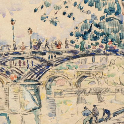 Parigi Il Pont Des Arts 2 Paul Signac psn72 quadro stampato su tela