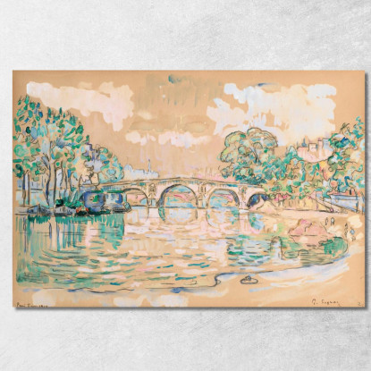 Ponte Maria Di Parigi Paul Signac psn75 quadro stampato su tela