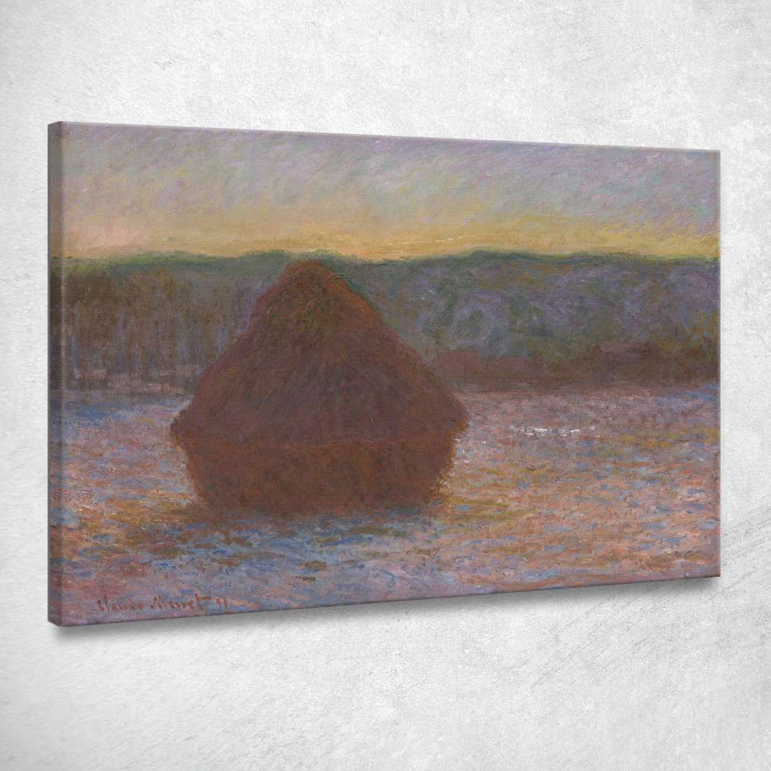 Pila Di Grano Disgelo Tramonto Claude Monet mnt310 quadro stampato su tela Pila Di Grano Disgelo Tramonto Claude Monet mnt310 quadro stampato su tela