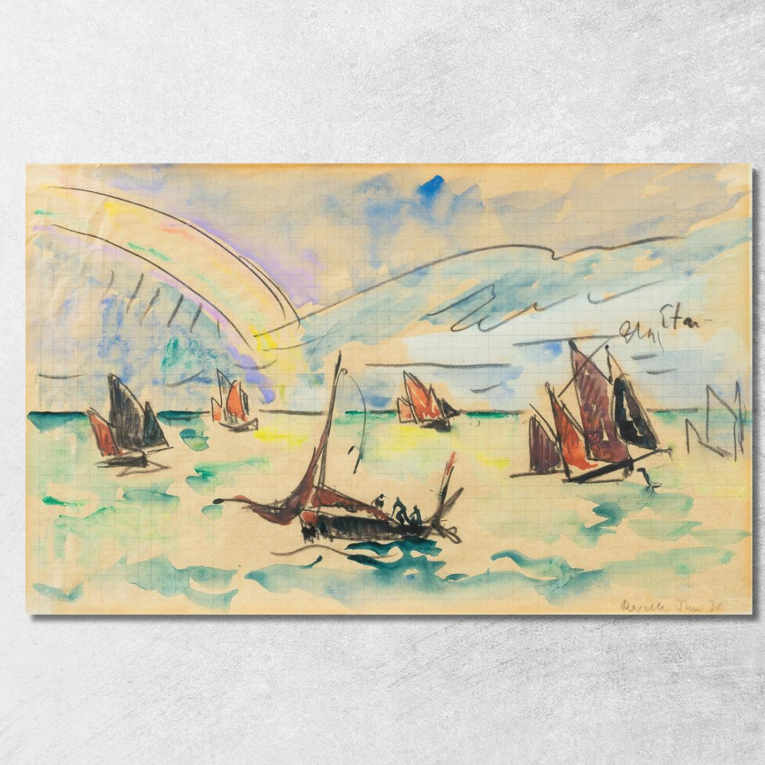 Reville Paul Signac psn89 quadro stampato su tela Reville Paul Signac psn89 quadro stampato su tela