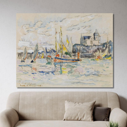 Vista Di Sables D'Olonne Dal Porto Paul Signac psn90 quadro stampato su tela
