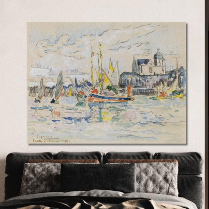 Vista Di Sables D'Olonne Dal Porto Paul Signac psn90 quadro stampato su tela