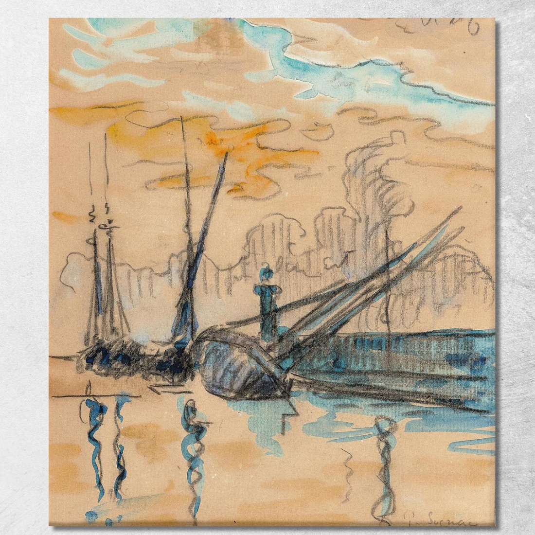 Saint-Tropez Il Molo Paul Signac psn97 quadro stampato su tela Saint-Tropez Il Molo Paul Signac psn97 quadro stampato su tela